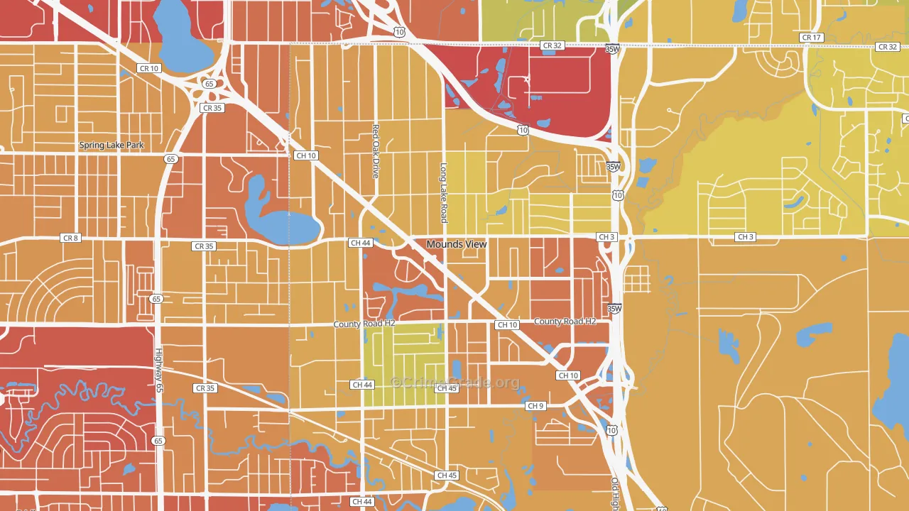 Mounds View, MN Map of Drug-Related Crime Rates