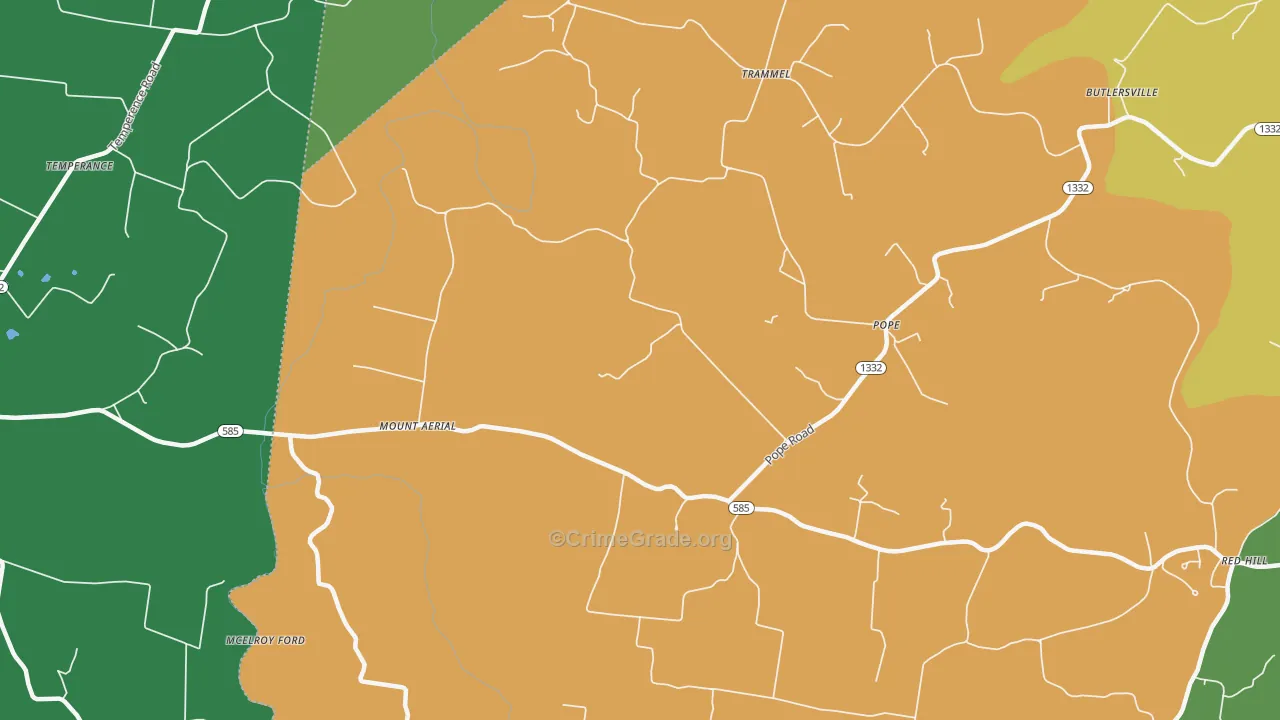 Mount Aerial, KY Map of Drug-Related Crime Rates