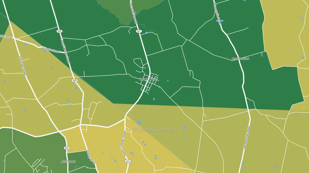 Mount Aetna, PA Map of Drug-Related Crime Rates