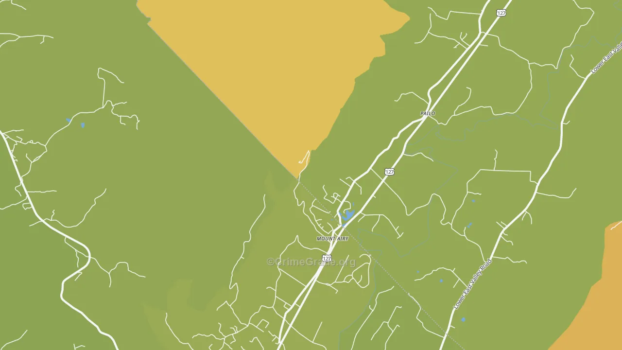 Mount Airy, TN Map of Drug-Related Crime Rates