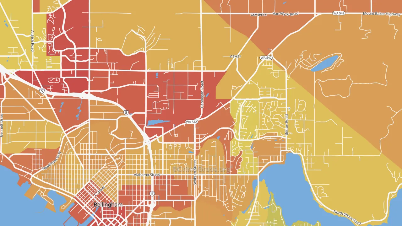 Mount Baker, Bellingham, WA Map of Drug-Related Crime Rates