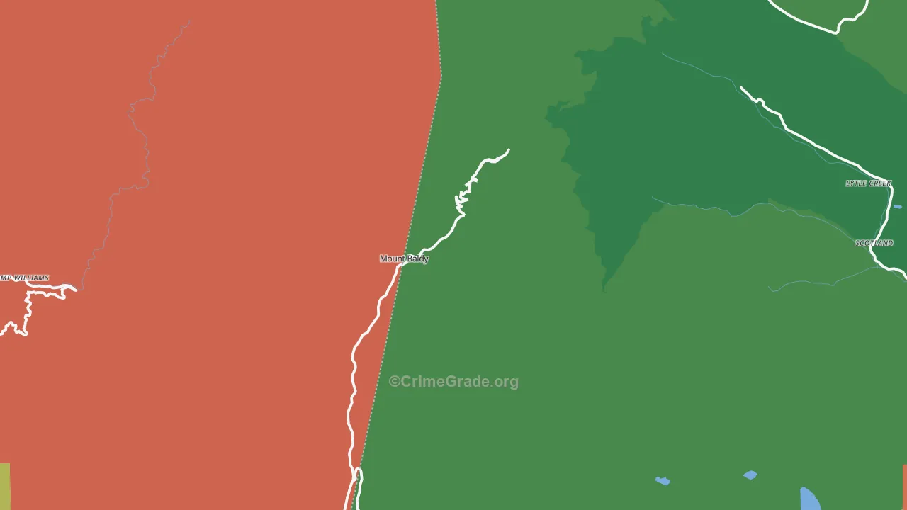 Mount Baldy, CA Map of Drug-Related Crime Rates