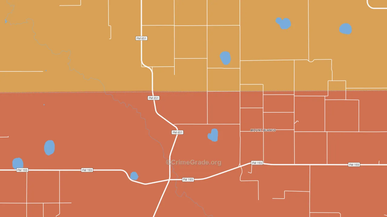 Mount Blanco, TX Map of Drug-Related Crime Rates