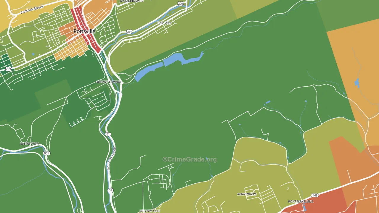 Mount Carbon, PA Map of Drug-Related Crime Rates