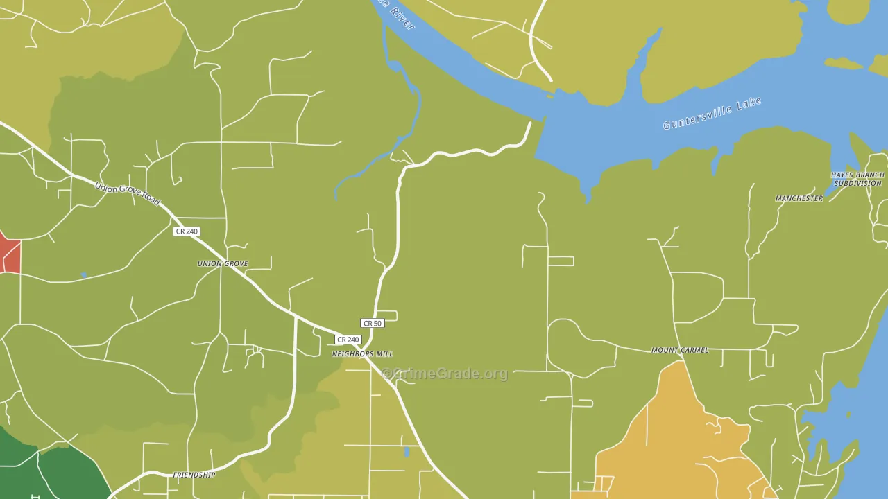 Mount Carmel, AL Map of Drug-Related Crime Rates
