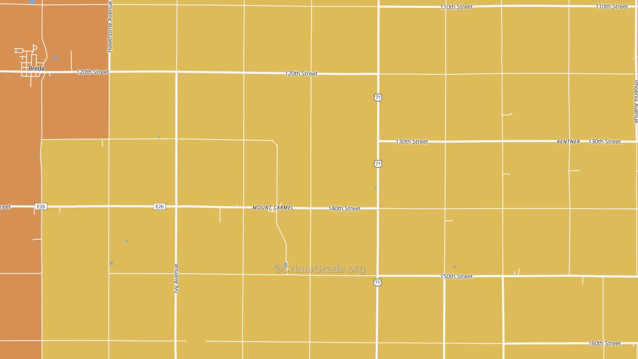 Mount Carmel, IA Map of Drug-Related Crime Rates