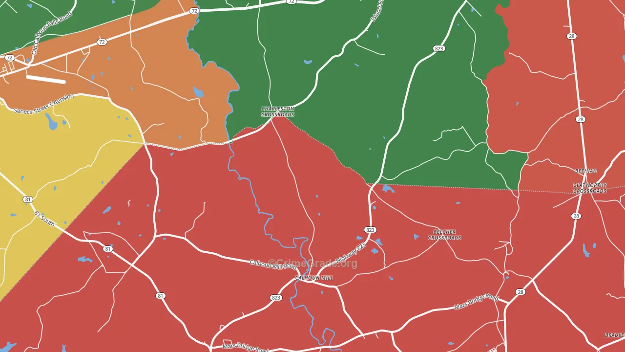 Mount Carmel, SC Map of Drug-Related Crime Rates