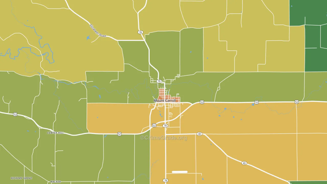 Mount Carroll, IL Map of Drug-Related Crime Rates