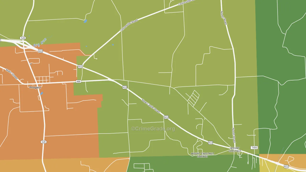Mount Chestnut Springs, PA Map of Drug-Related Crime Rates