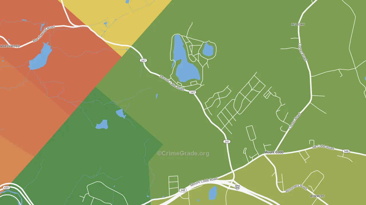 Mount Cobb, PA Map of Drug-Related Crime Rates