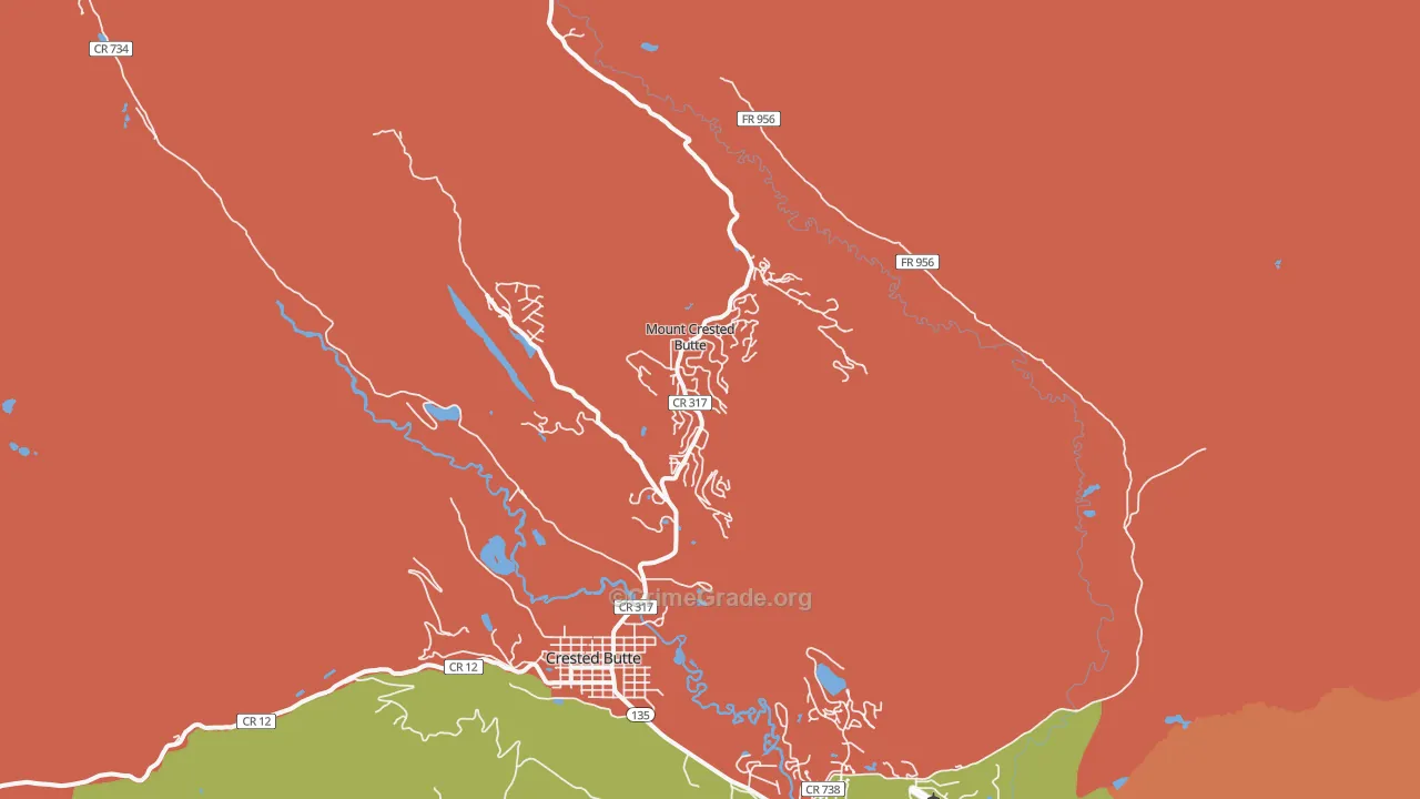 Mount Crested Butte, CO Map of Drug-Related Crime Rates