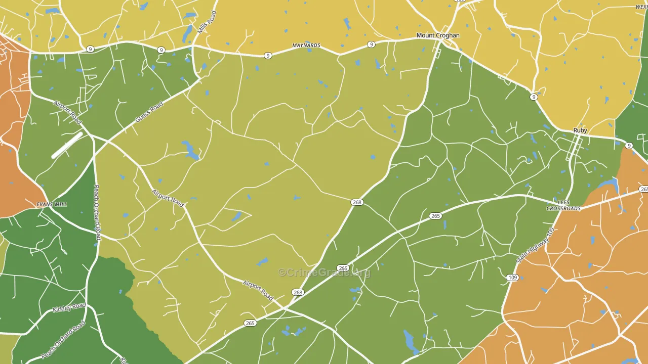 Mount Croghan, SC Map of Drug-Related Crime Rates