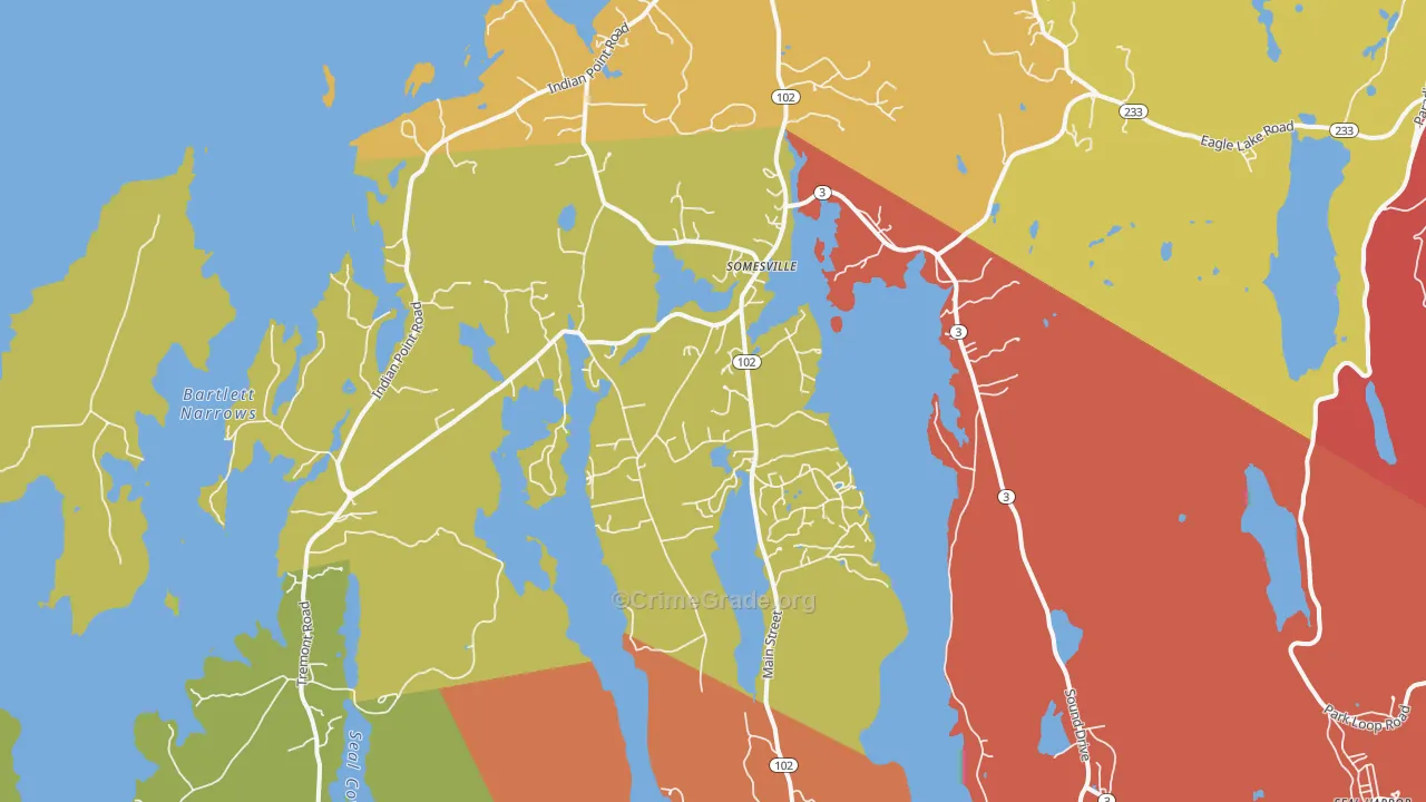 Mount Desert, ME Map of Drug-Related Crime Rates
