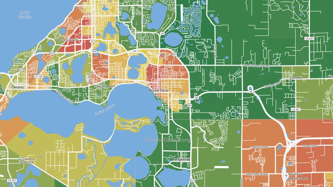 Mount Dora, FL Map of Drug-Related Crime Rates
