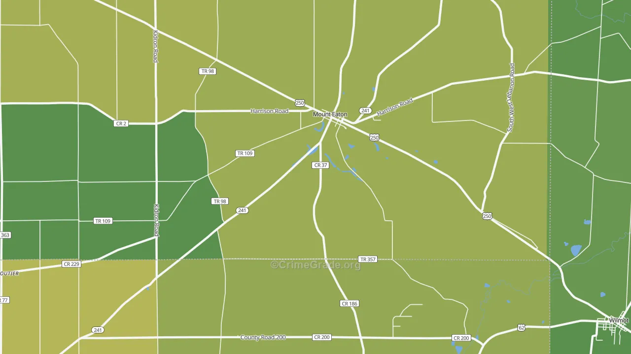 Mount Eaton, OH Map of Drug-Related Crime Rates