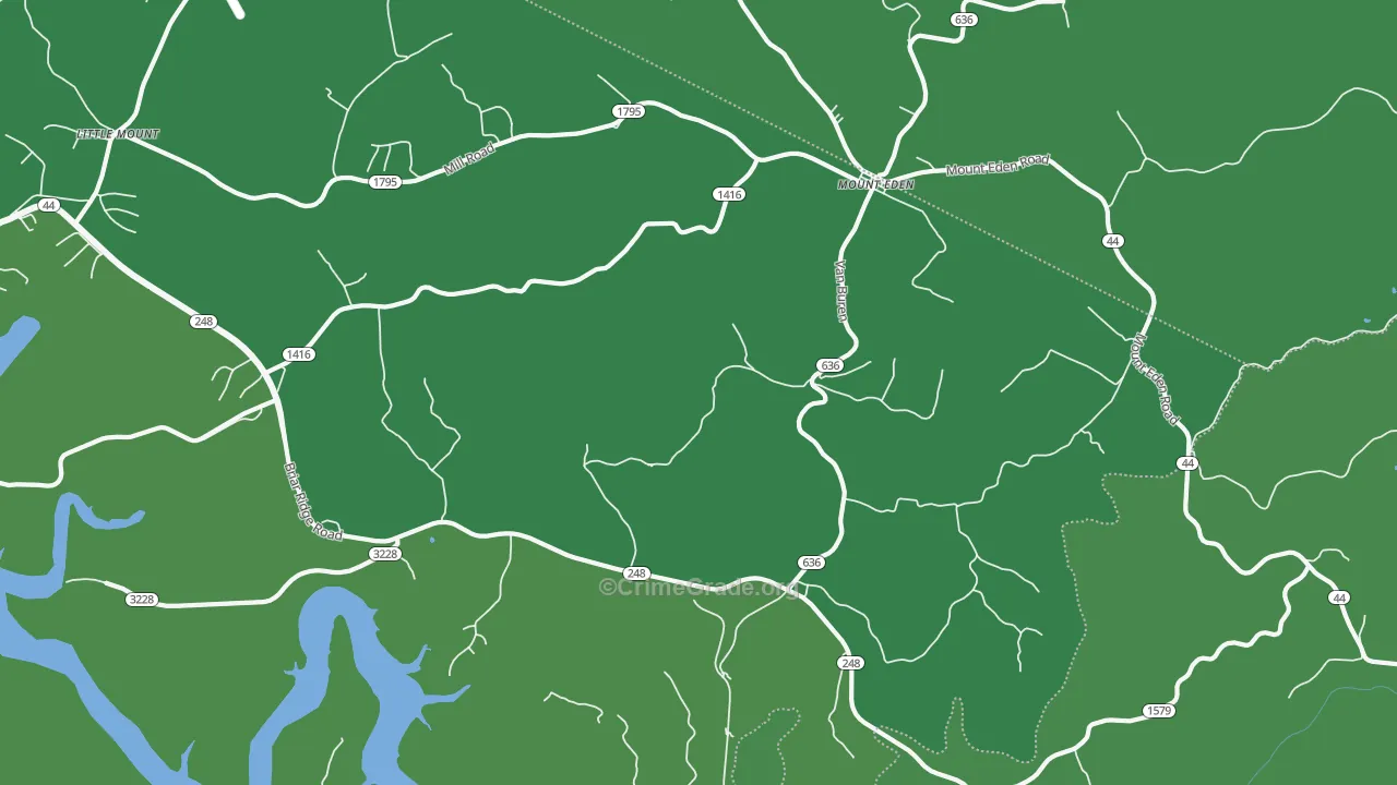 Mount Eden, KY Map of Drug-Related Crime Rates