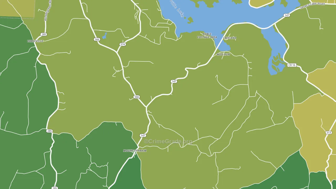 Mount Ephraim, OH Map of Drug-Related Crime Rates