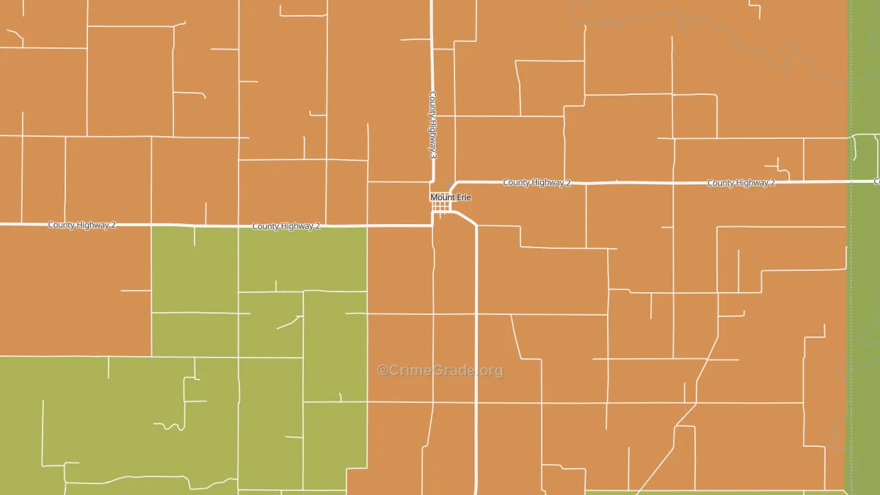 Mount Erie, IL Map of Drug-Related Crime Rates