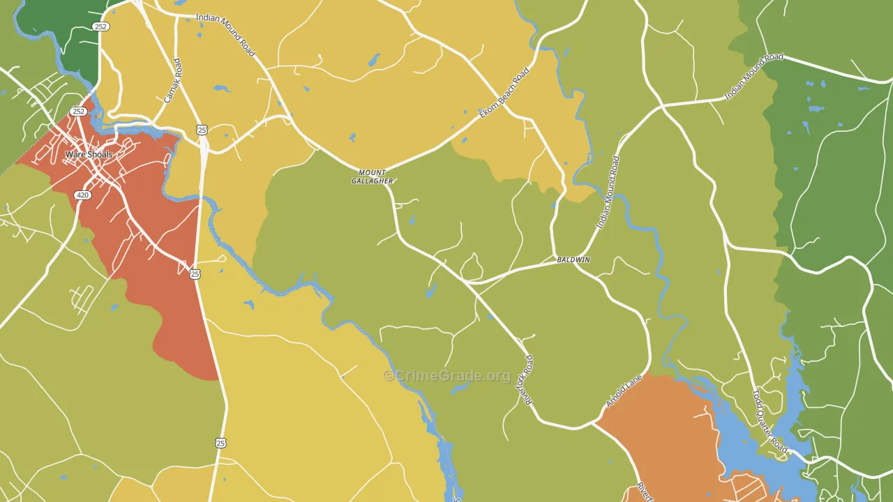 Mount Gallagher, SC Map of Drug-Related Crime Rates