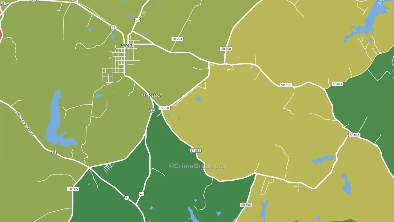 Mount Garland, VA Map of Drug-Related Crime Rates