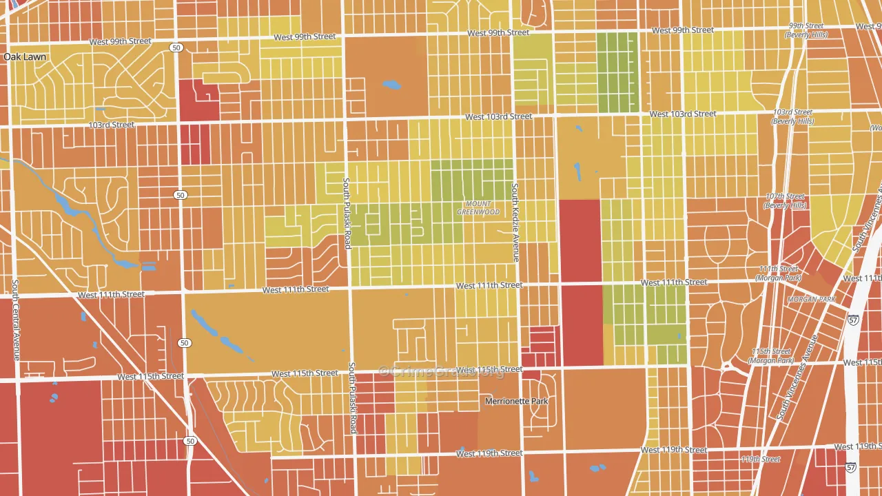 Mount Greenwood, Chicago, IL Map of Drug-Related Crime Rates