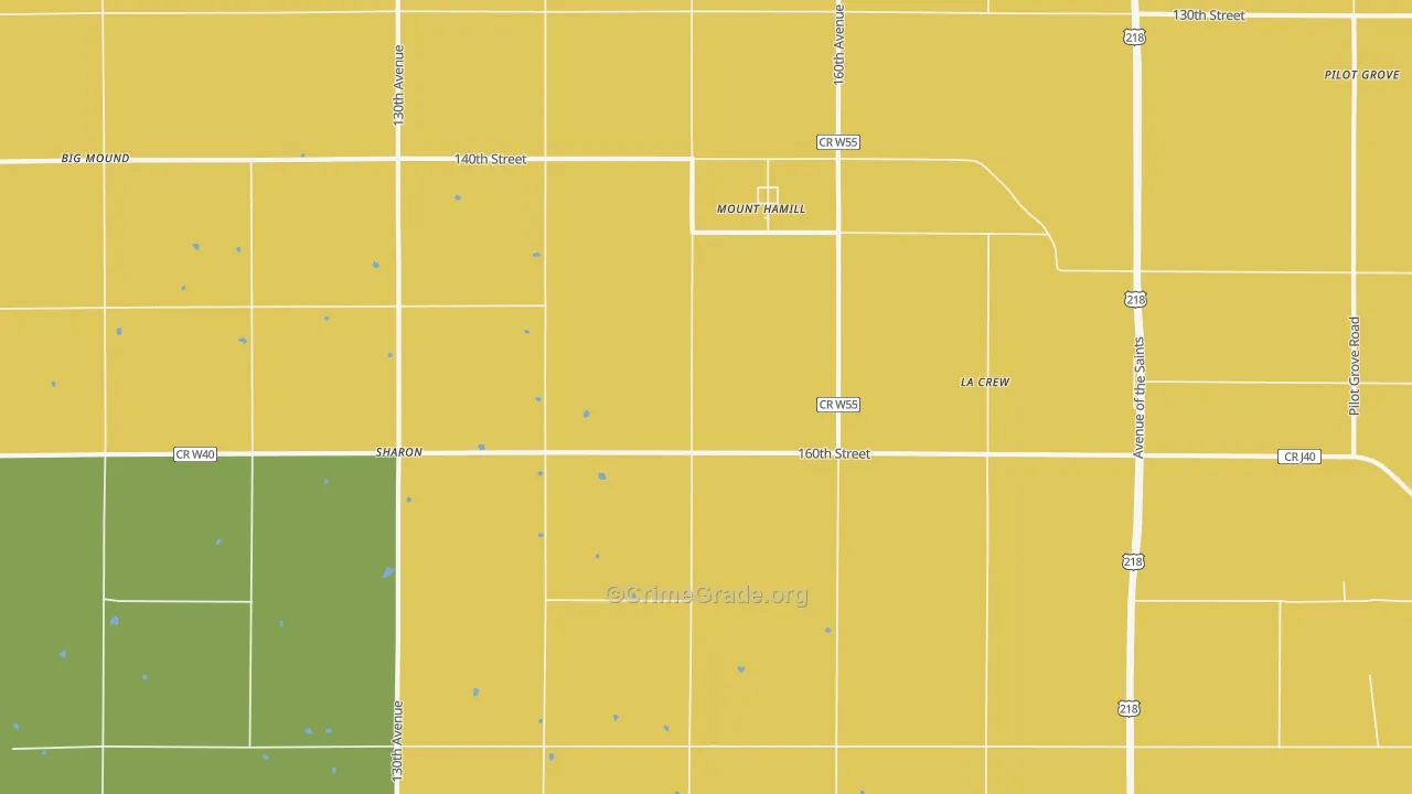 Mount Hamill, IA Map of Drug-Related Crime Rates