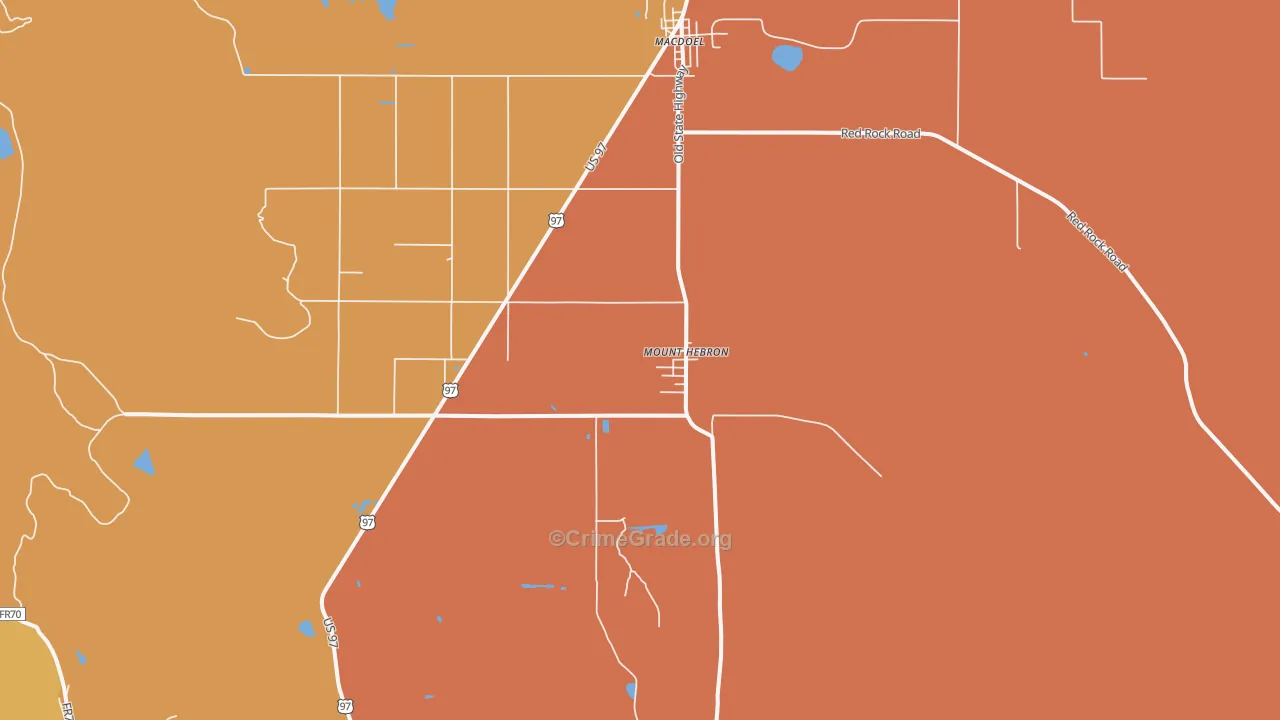 Mount Hebron, CA Map of Drug-Related Crime Rates