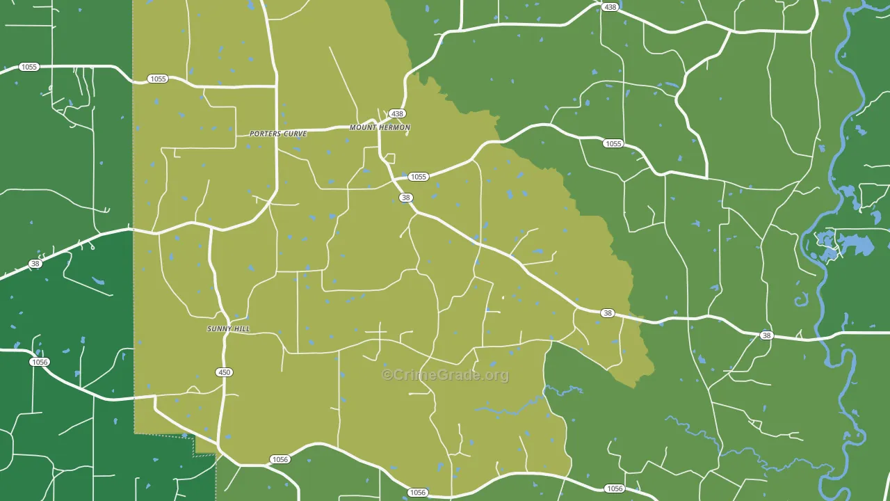 Mount Hermon, LA Map of Drug-Related Crime Rates