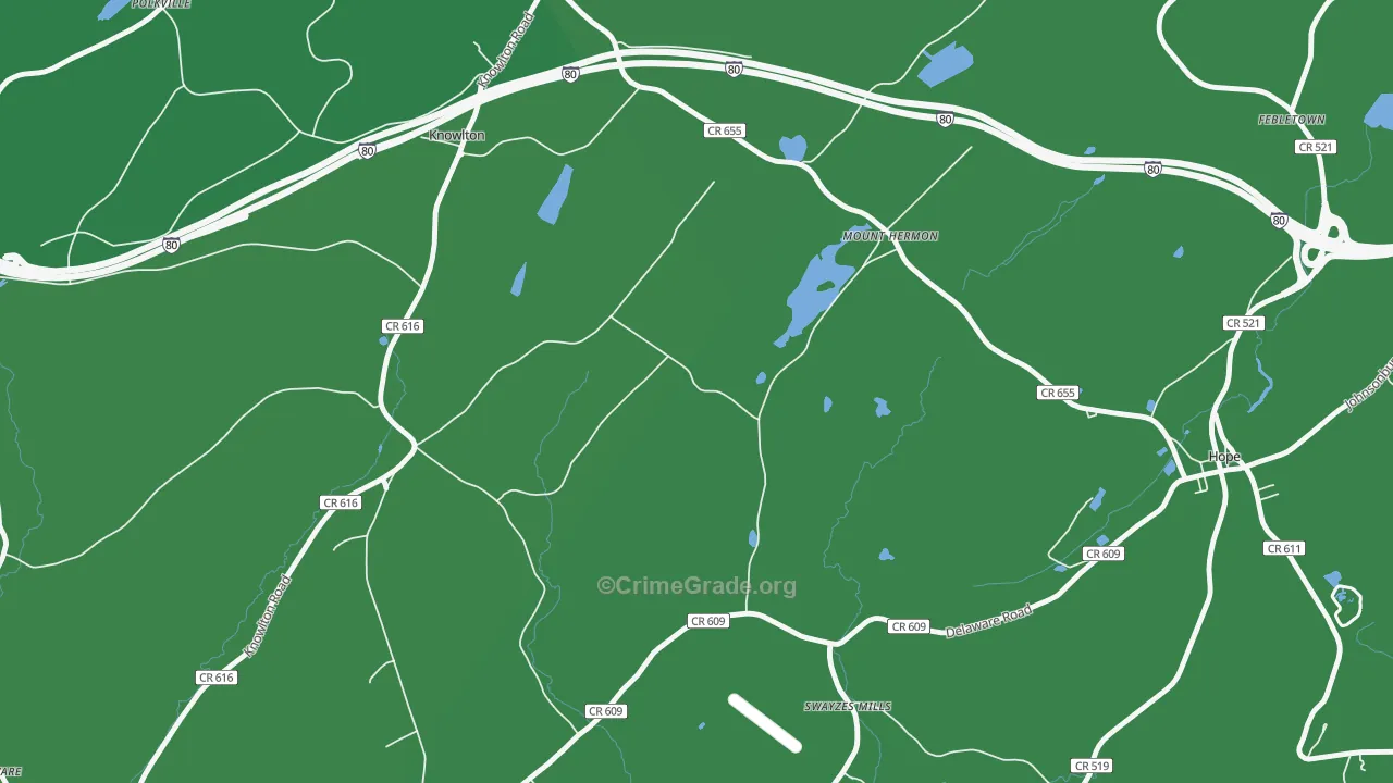 Mount Hermon, NJ Map of Drug-Related Crime Rates