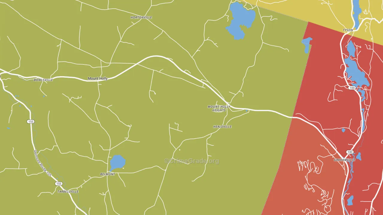 Mount Holly, VT Map of Drug-Related Crime Rates