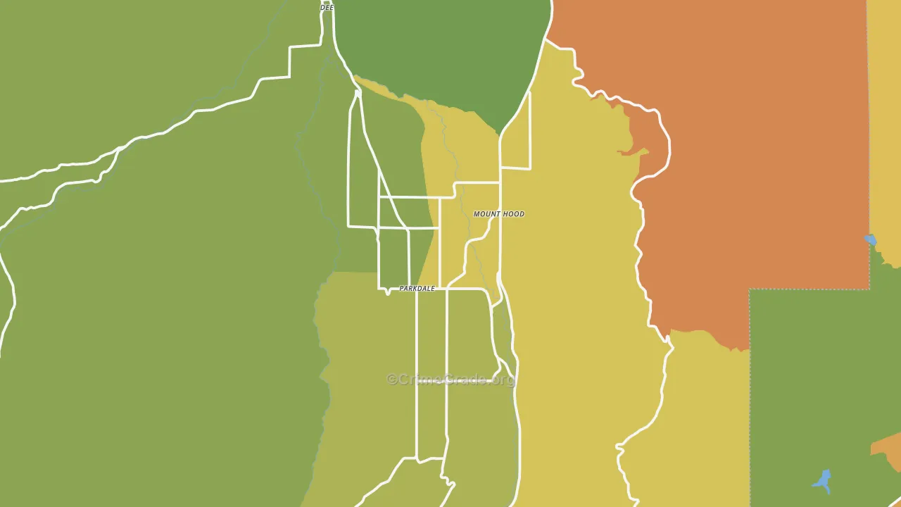 Mount Hood-Parkdale, OR Map of Drug-Related Crime Rates
