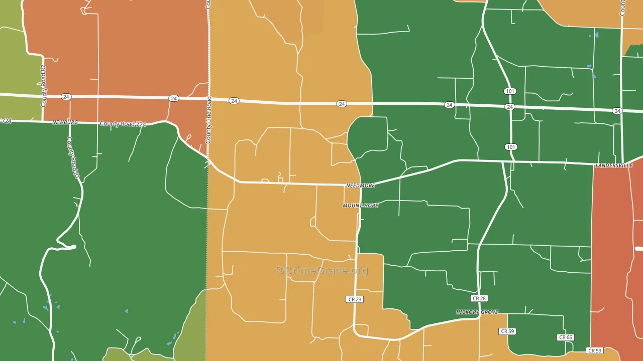 Mount Hope, AL Map of Drug-Related Crime Rates