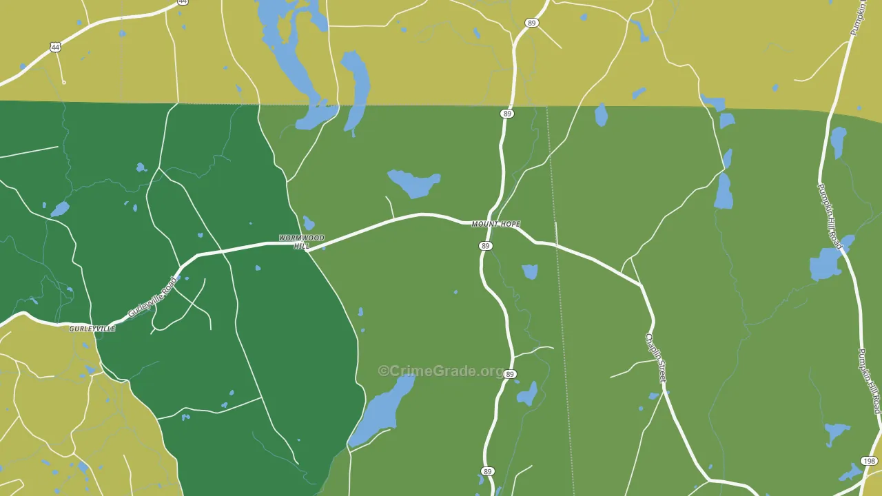 Mount Hope, CT Map of Drug-Related Crime Rates
