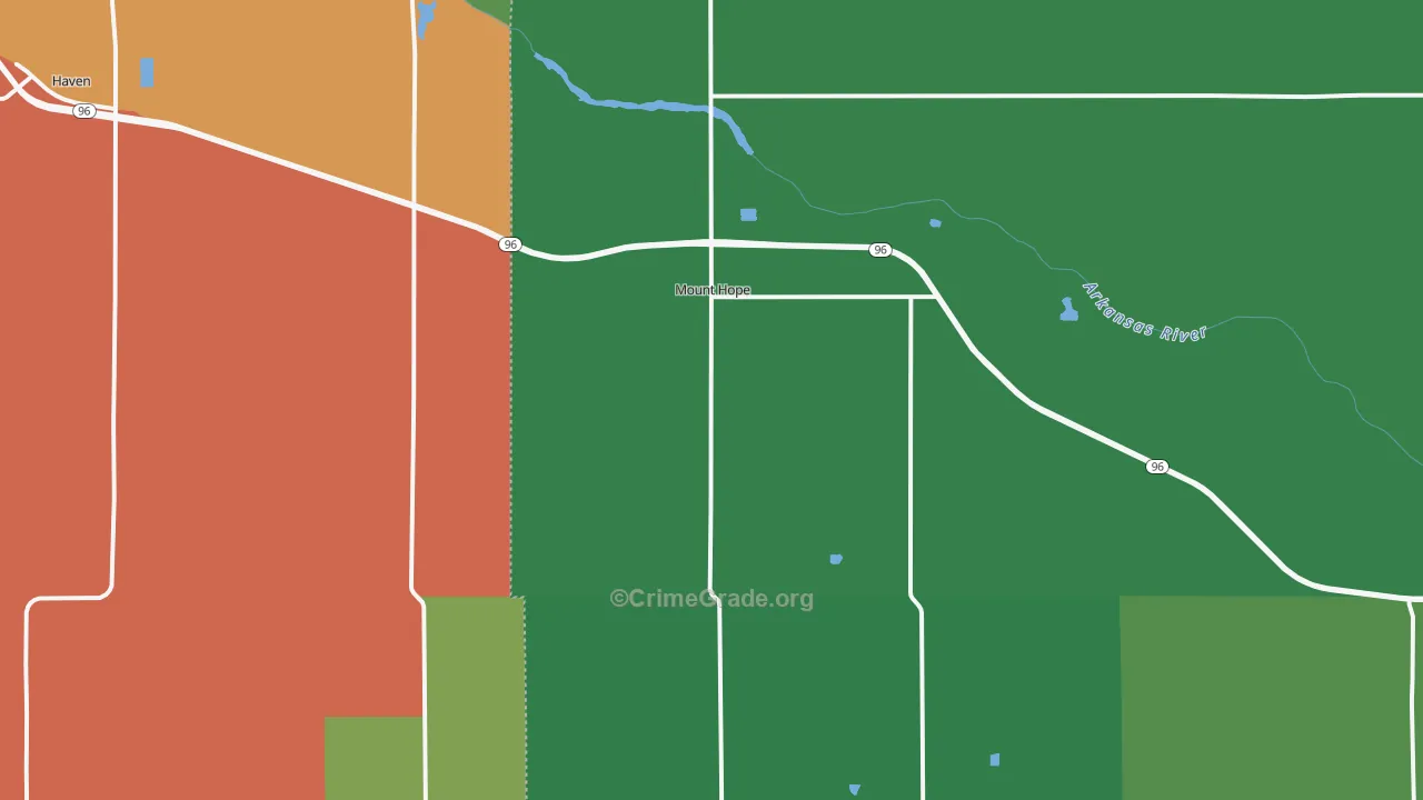 Mount Hope, KS Map of Drug-Related Crime Rates