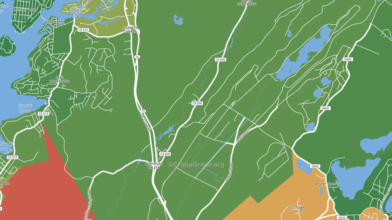 Mount Hope, NJ Map of Drug-Related Crime Rates