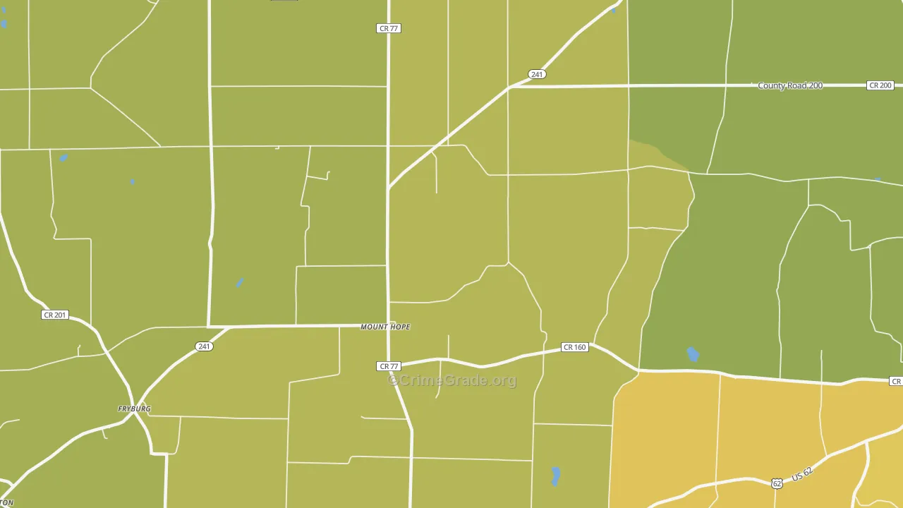 Mount Hope, OH Map of Drug-Related Crime Rates