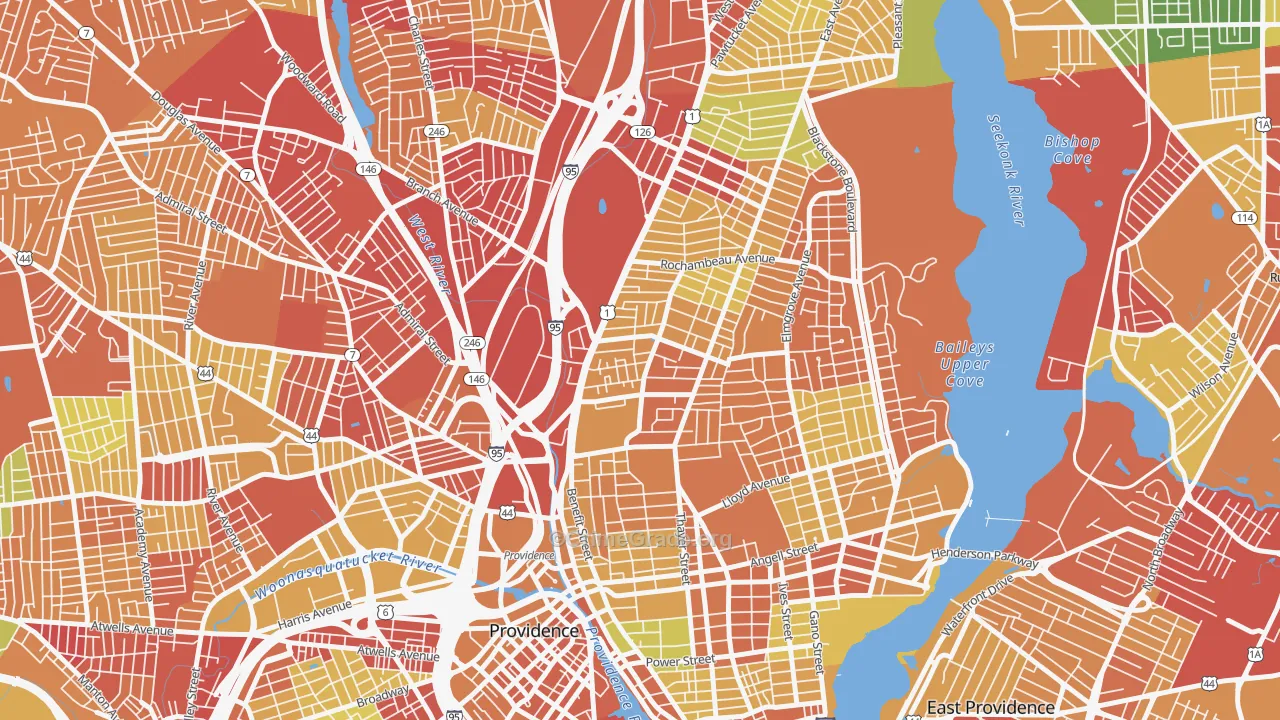 Mount Hope, Providence, RI Map of Drug-Related Crime Rates