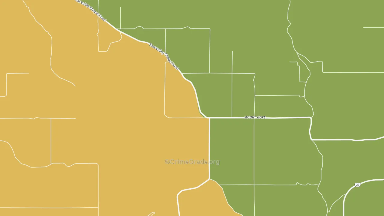 Mount Hope, WA Map of Drug-Related Crime Rates