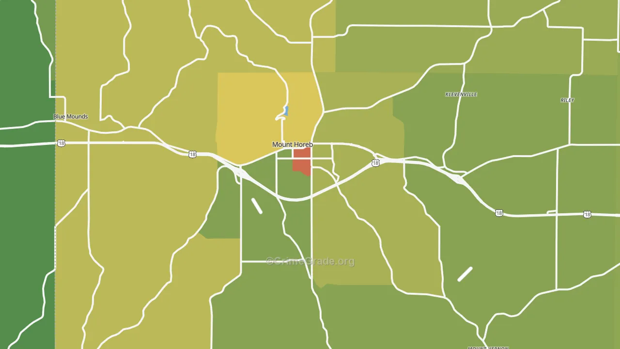 Mount Horeb, WI Map of Drug-Related Crime Rates
