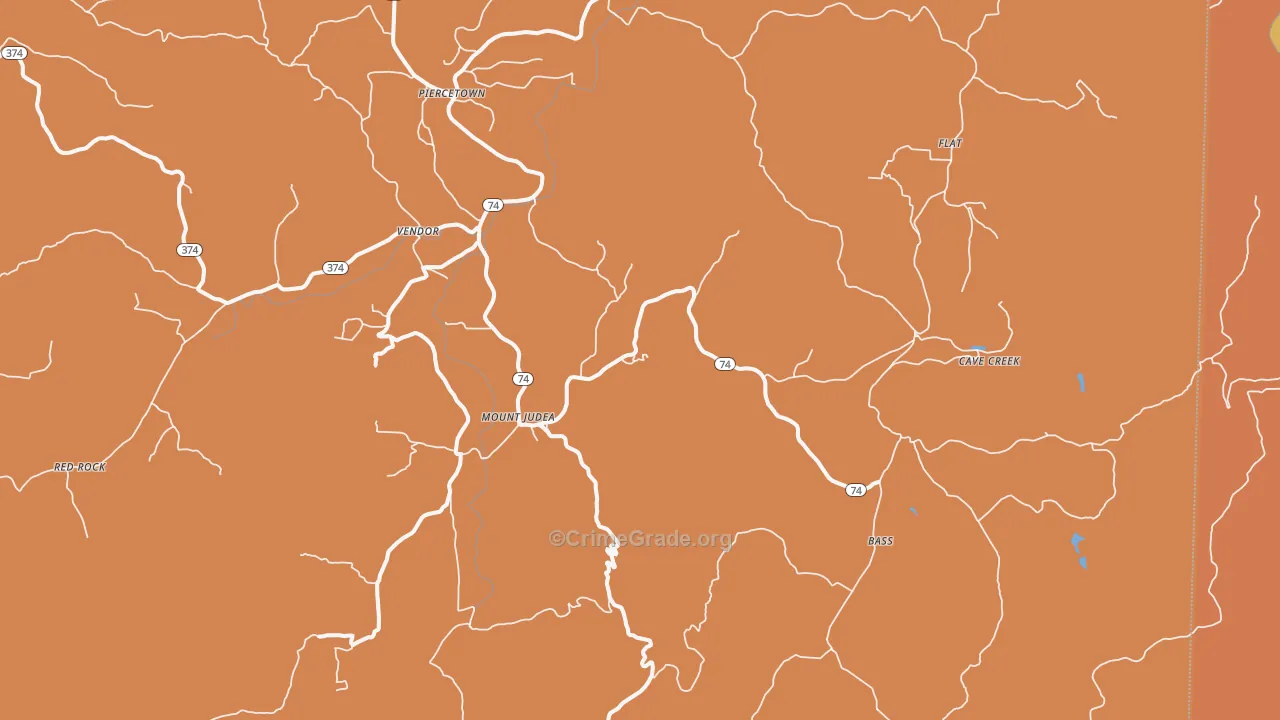 Mount Judea, AR Map of Drug-Related Crime Rates