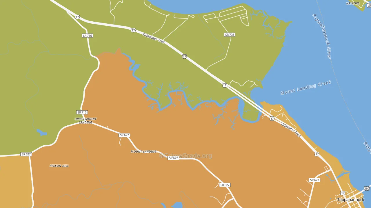 Mount Landing, VA Map of Drug-Related Crime Rates