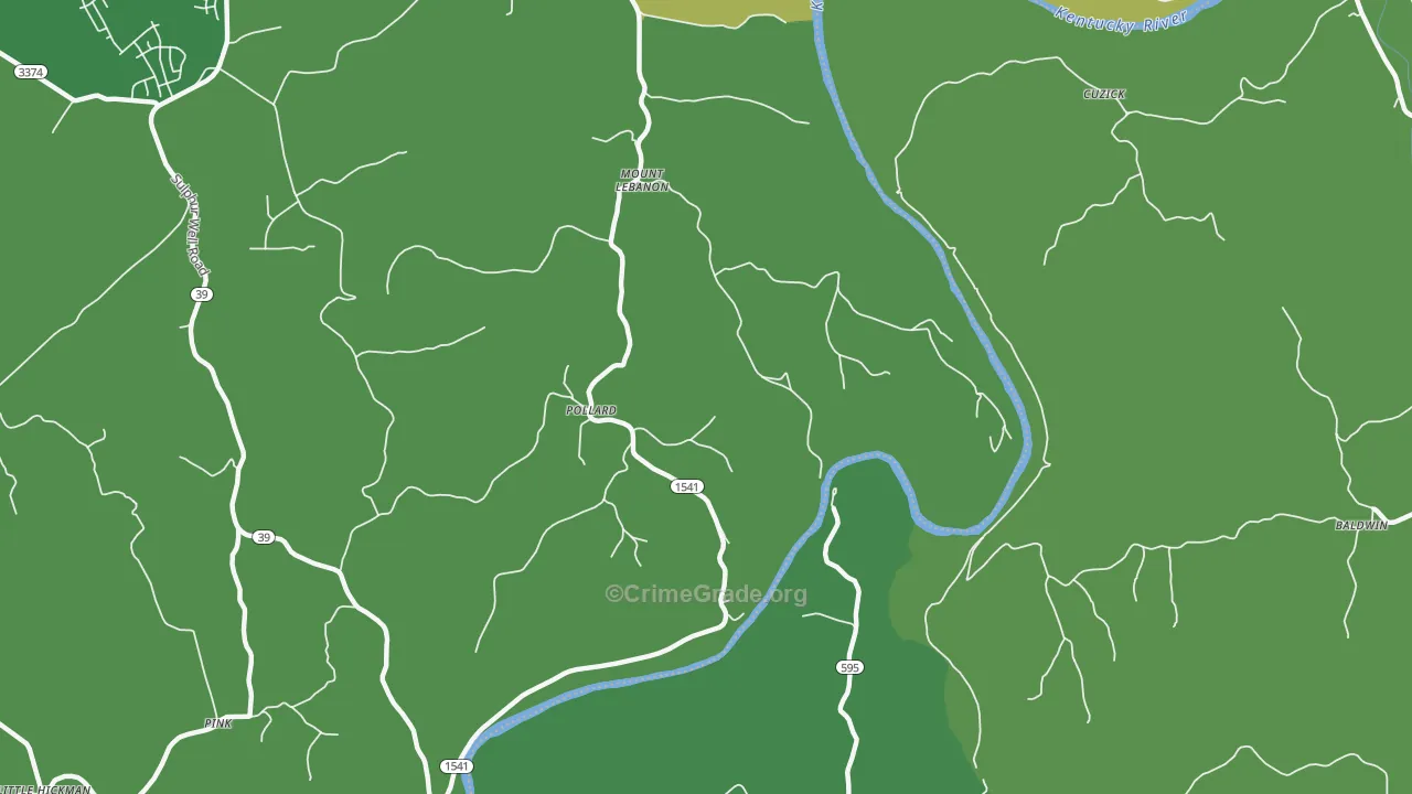 Mount Lebanon, KY Map of Drug-Related Crime Rates