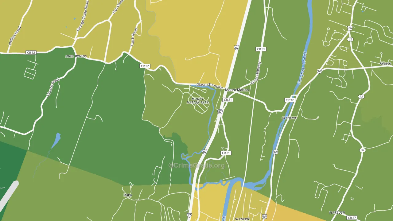 Mount Marion, NY Map of Drug-Related Crime Rates