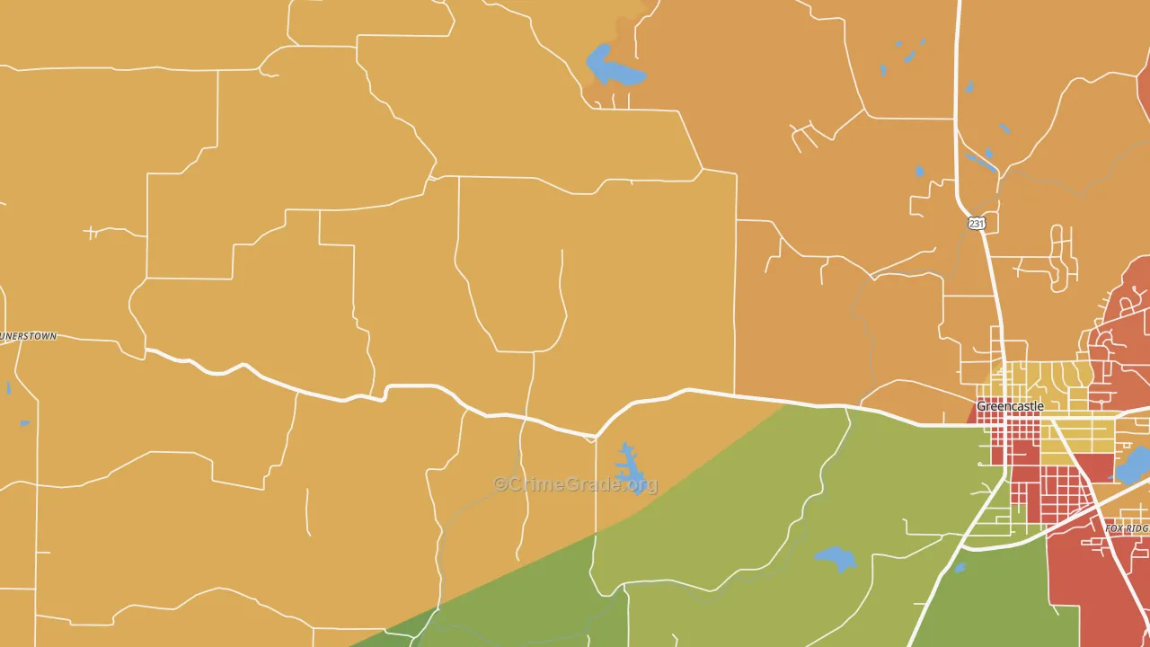 Mount Meridian, IN Map of Drug-Related Crime Rates