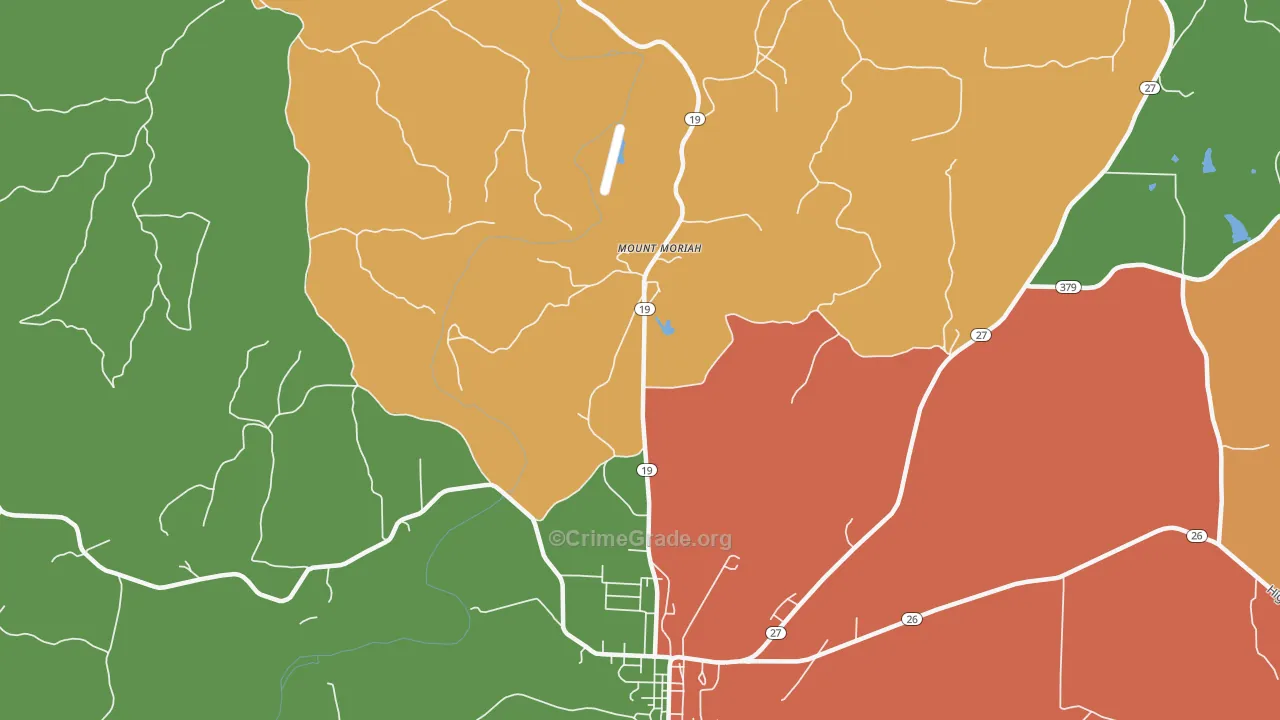 Mount Moriah, AR Map of Drug-Related Crime Rates