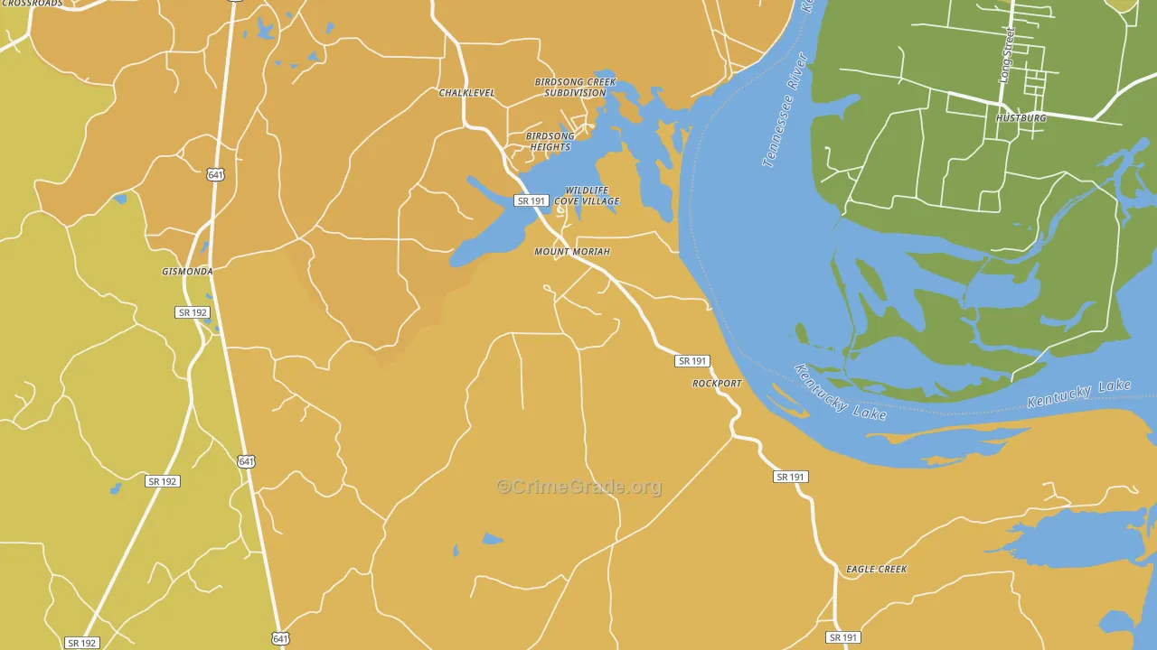 Mount Moriah, TN Map of Drug-Related Crime Rates