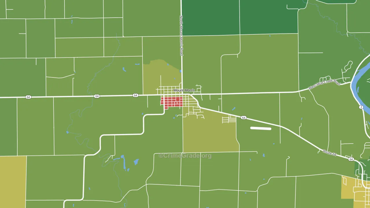 Mount Morris, IL Map of Drug-Related Crime Rates