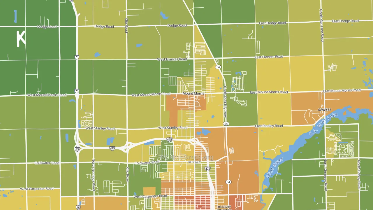 Mount Morris, MI Map of Drug-Related Crime Rates