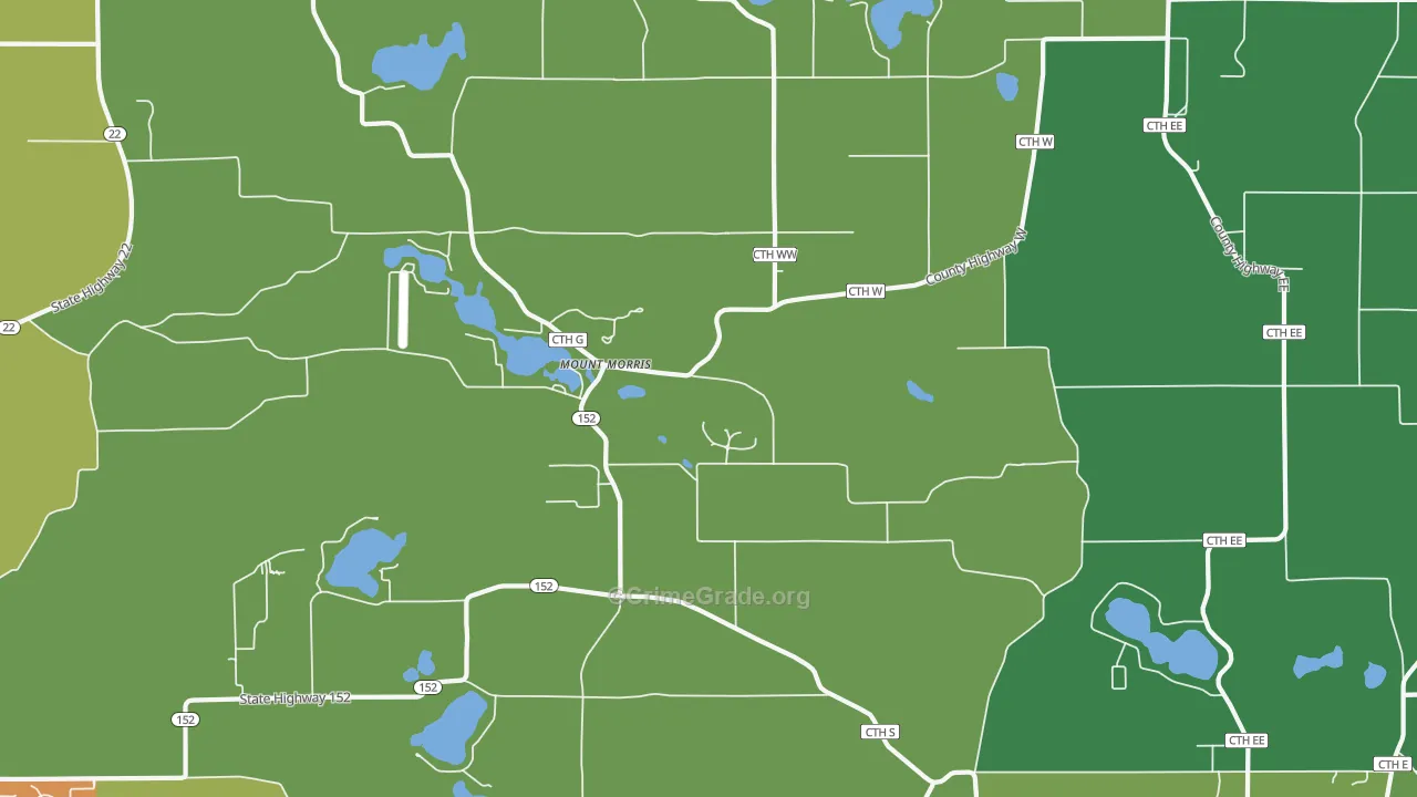 Mount Morris, WI Map of Drug-Related Crime Rates