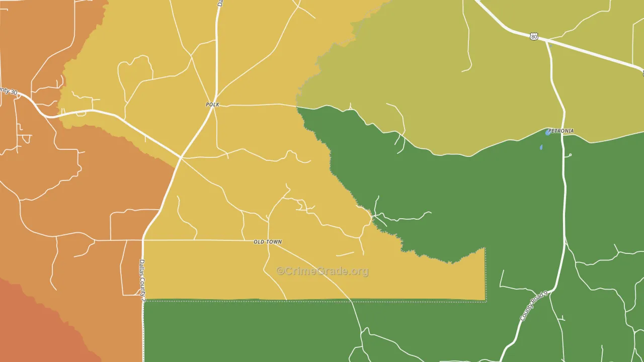 Mount Nebo, AL Map of Drug-Related Crime Rates